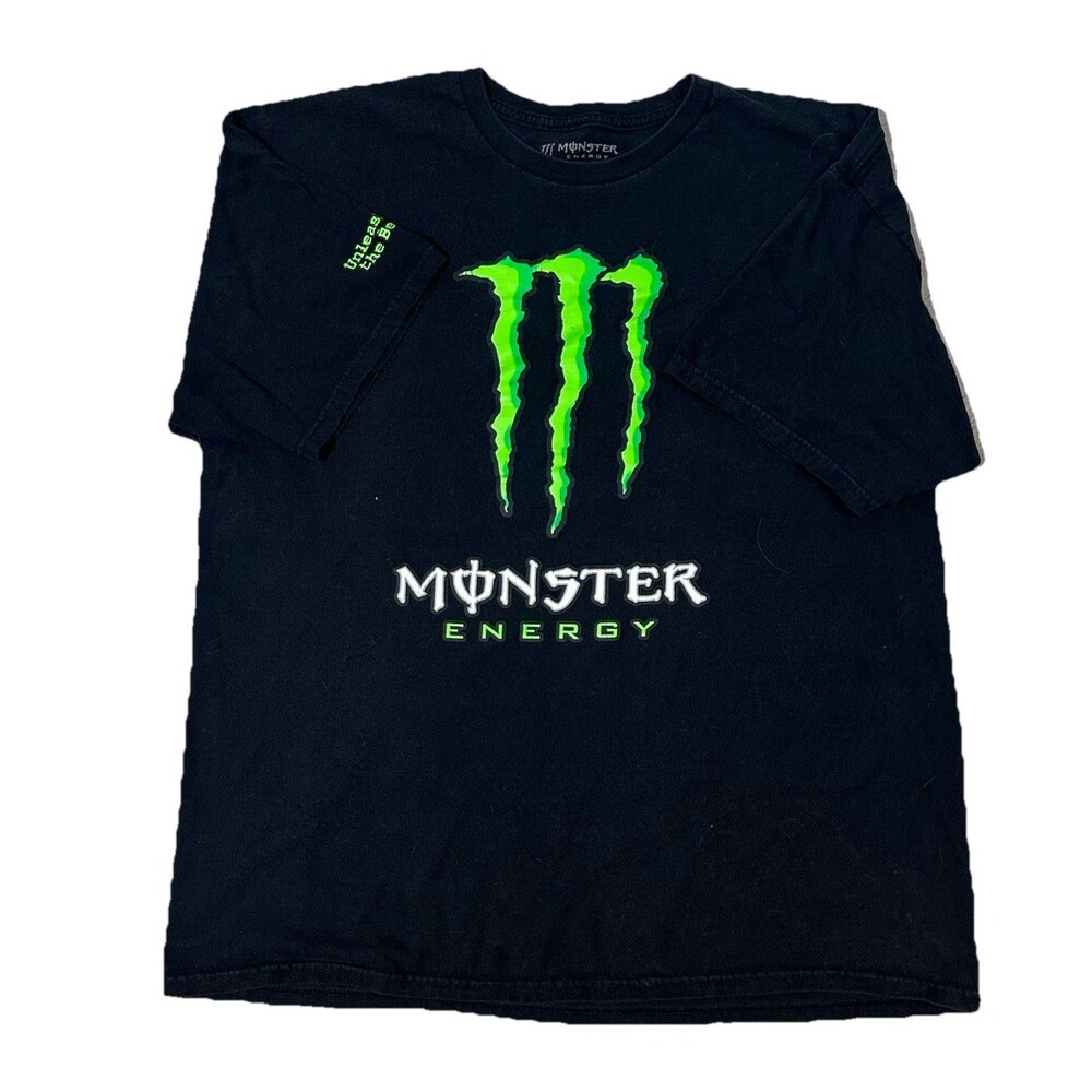 Vintage Monster Energy T-Shirt Men's XL Black Graphic Claw Logo Y2K Beast